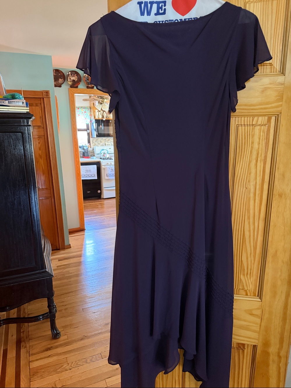 Adrianna Papell Deep Purple V-Neck Pintuck Slip Dress size 10 - Picture 8 of 8